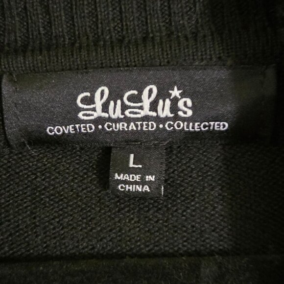 Lulus Friend Of A Friend Black Cowl Neck Sweater Size L - Picture 8 of 9